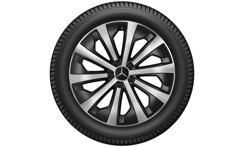 Колесный диск 7,5J×19 ET53 для Mercedes-Benz GLA 247 / GLB 247, передняя и задняя оси, черный, матовый, с алмазной проточкой, 10 спиц — фото 3