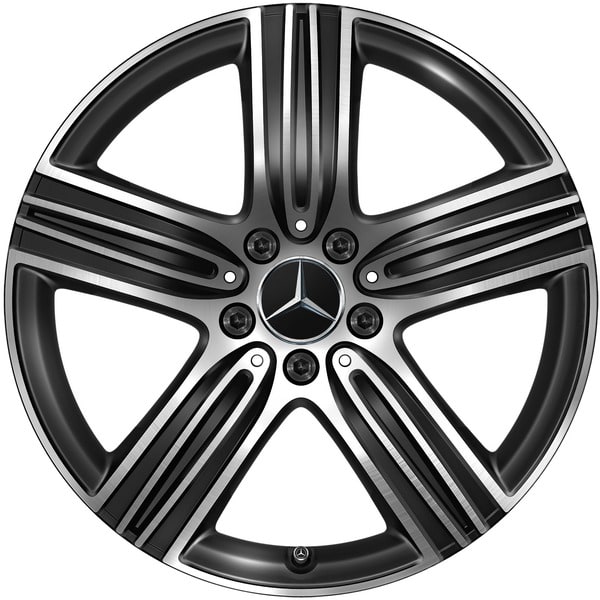 Колесный диск 7,5J×18 ET53 для Mercedes-Benz GLA 247 / GLB 247, передняя и задняя оси, черный, с алмазной проточкой, 5 спиц — фото 1