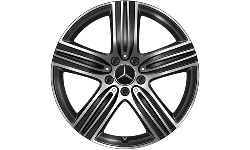 Колесный диск 7,5J×18 ET53 для Mercedes-Benz GLA 247 / GLB 247, передняя и задняя оси, черный, с алмазной проточкой, 5 спиц — фото 1