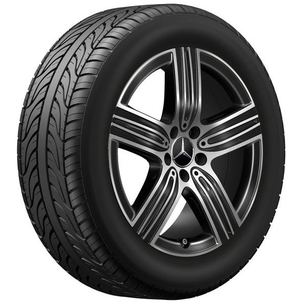 Колесный диск 7,5J×18 ET53 для Mercedes-Benz GLA 247 / GLB 247, передняя и задняя оси, черный, с алмазной проточкой, 5 спиц — фото 2