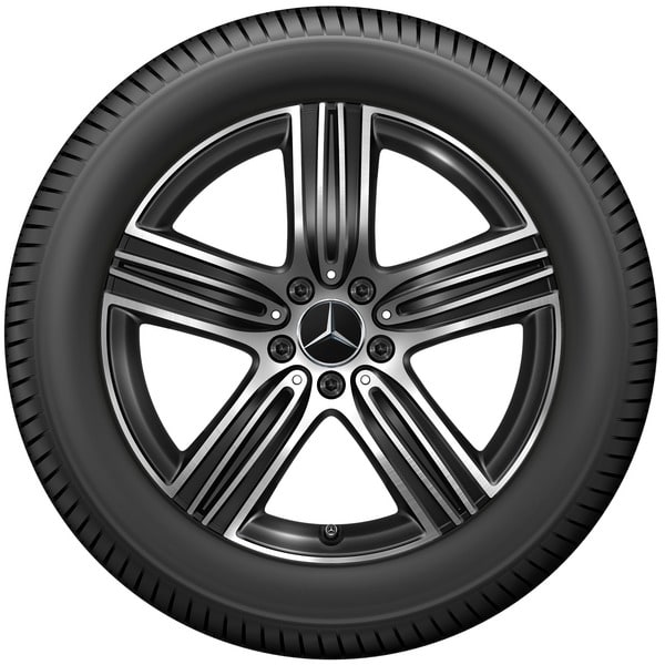 Колесный диск 7,5J×18 ET53 для Mercedes-Benz GLA 247 / GLB 247, передняя и задняя оси, черный, с алмазной проточкой, 5 спиц — фото 3