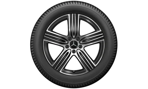 Колесный диск 7,5J×18 ET53 для Mercedes-Benz GLA 247 / GLB 247, передняя и задняя оси, черный, с алмазной проточкой, 5 спиц — фото 3