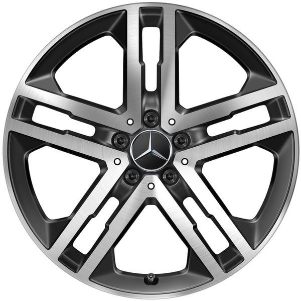 Колесный диск 7,5J×19 ET53 для Mercedes-Benz GLA 247 / GLB 247, передняя и задняя оси, черный, с алмазной проточкой, 5 двойных спиц — фото 1