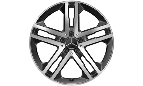 Колесный диск 7,5J×19 ET53 для Mercedes-Benz GLA 247 / GLB 247, передняя и задняя оси, черный, с алмазной проточкой, 5 двойных спиц — фото 1