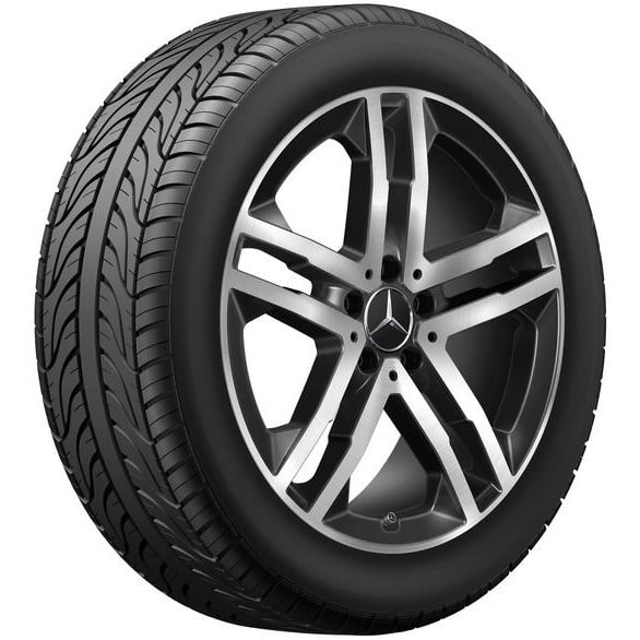 Колесный диск 7,5J×19 ET53 для Mercedes-Benz GLA 247 / GLB 247, передняя и задняя оси, черный, с алмазной проточкой, 5 двойных спиц — фото 2