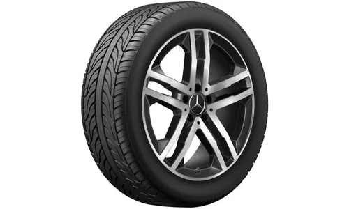 Колесный диск 7,5J×19 ET53 для Mercedes-Benz GLA 247 / GLB 247, передняя и задняя оси, черный, с алмазной проточкой, 5 двойных спиц — фото 2
