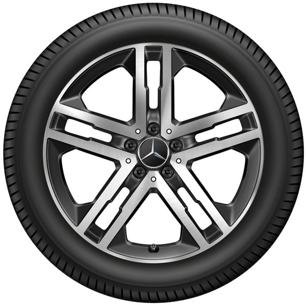 Колесный диск 7,5J×19 ET53 для Mercedes-Benz GLA 247 / GLB 247, передняя и задняя оси, черный, с алмазной проточкой, 5 двойных спиц — фото 3