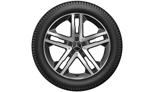 Колесный диск 7,5J×19 ET53 для Mercedes-Benz GLA 247 / GLB 247, передняя и задняя оси, черный, с алмазной проточкой, 5 двойных спиц — фото 3