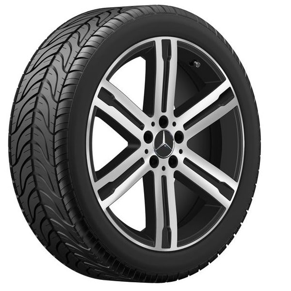 Колесный диск 8J×20 ET48 для Mercedes-Benz GLA 247 / GLB 247, передняя и задняя оси, черный, матовый, с алмазной проточкой, 6 спиц — фото 2