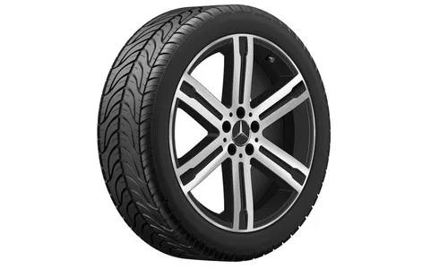 Колесный диск 8J×20 ET48 для Mercedes-Benz GLA 247 / GLB 247, передняя и задняя оси, черный, матовый, с алмазной проточкой, 6 спиц — фото 2
