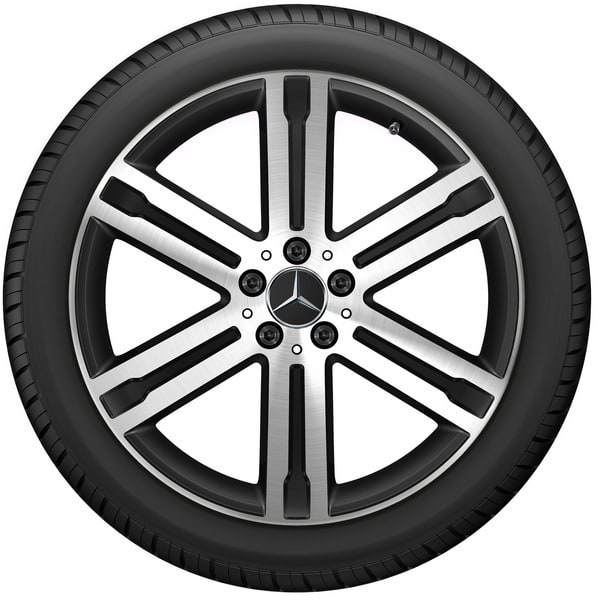 Колесный диск 8J×20 ET48 для Mercedes-Benz GLA 247 / GLB 247, передняя и задняя оси, черный, матовый, с алмазной проточкой, 6 спиц — фото 3