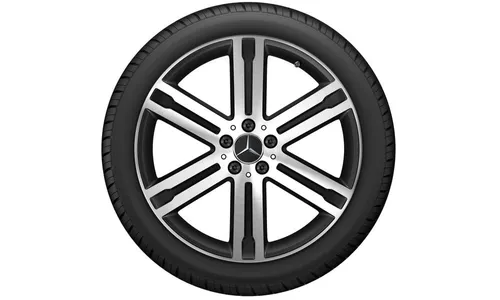 Колесный диск 8J×20 ET48 для Mercedes-Benz GLA 247 / GLB 247, передняя и задняя оси, черный, матовый, с алмазной проточкой, 6 спиц — фото 3
