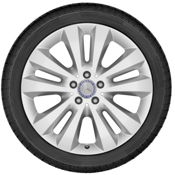 Колесный диск 8J×19 ET67 для Mercedes-Benz R-Class 251, передняя и задняя оси, серебристый Vanadium Silver, 5 двойных спиц — фото 2