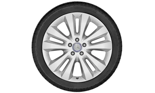 Колесный диск 8J×19 ET67 для Mercedes-Benz R-Class 251, передняя и задняя оси, серебристый Vanadium Silver, 5 двойных спиц — фото 2
