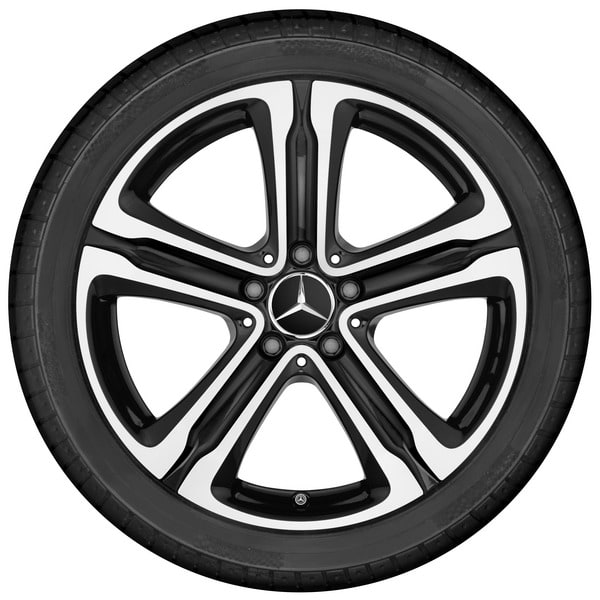 Колесный диск 8J×18 ET38 для Mercedes-Benz GLC 253, передняя и задняя оси, черный, с алмазной проточкой, 5 спиц — фото 1