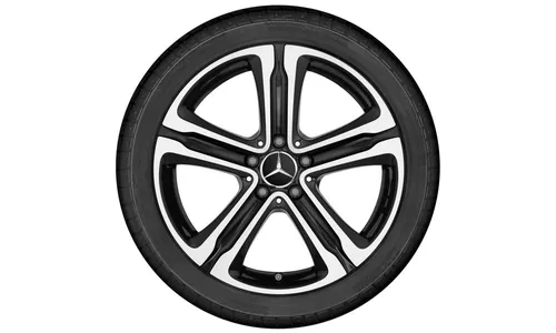 Колесный диск 8J×18 ET38 для Mercedes-Benz GLC 253, передняя и задняя оси, черный, с алмазной проточкой, 5 спиц — фото 1