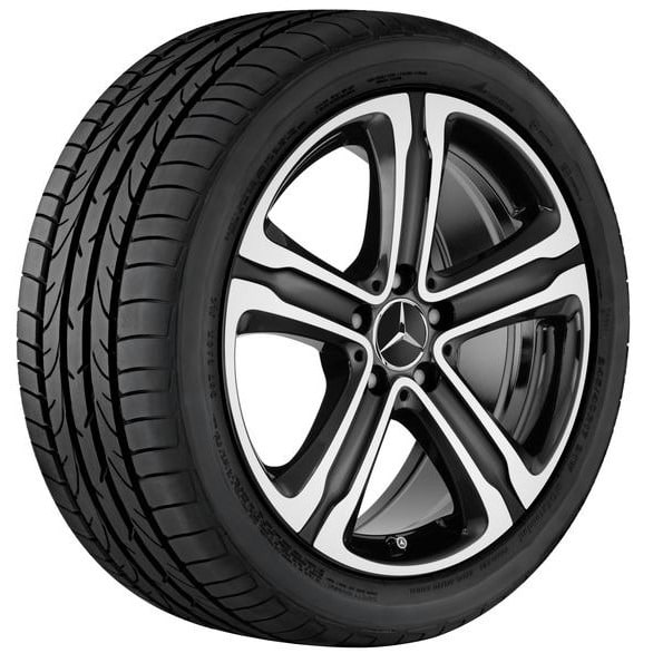 Колесный диск 8J×18 ET38 для Mercedes-Benz GLC 253, передняя и задняя оси, черный, с алмазной проточкой, 5 спиц — фото 2