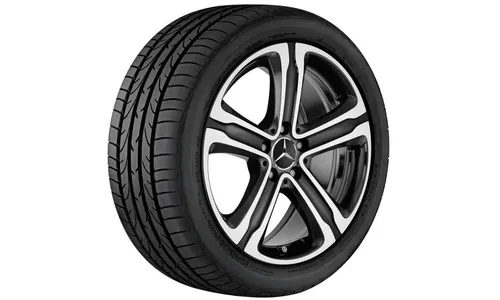 Колесный диск 8J×18 ET38 для Mercedes-Benz GLC 253, передняя и задняя оси, черный, с алмазной проточкой, 5 спиц — фото 2