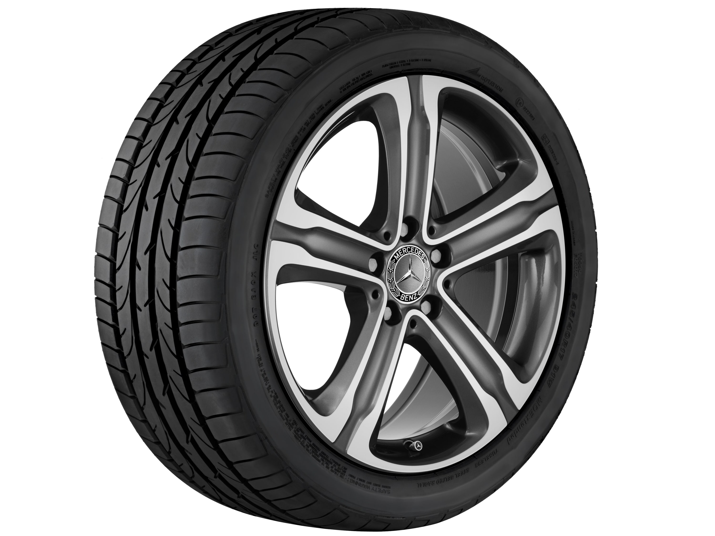 Колесный диск 8J×18 ET38 для Mercedes-Benz GLC 253, передняя и задняя оси, серый металлик Tremolite, 5 спиц — фото 1
