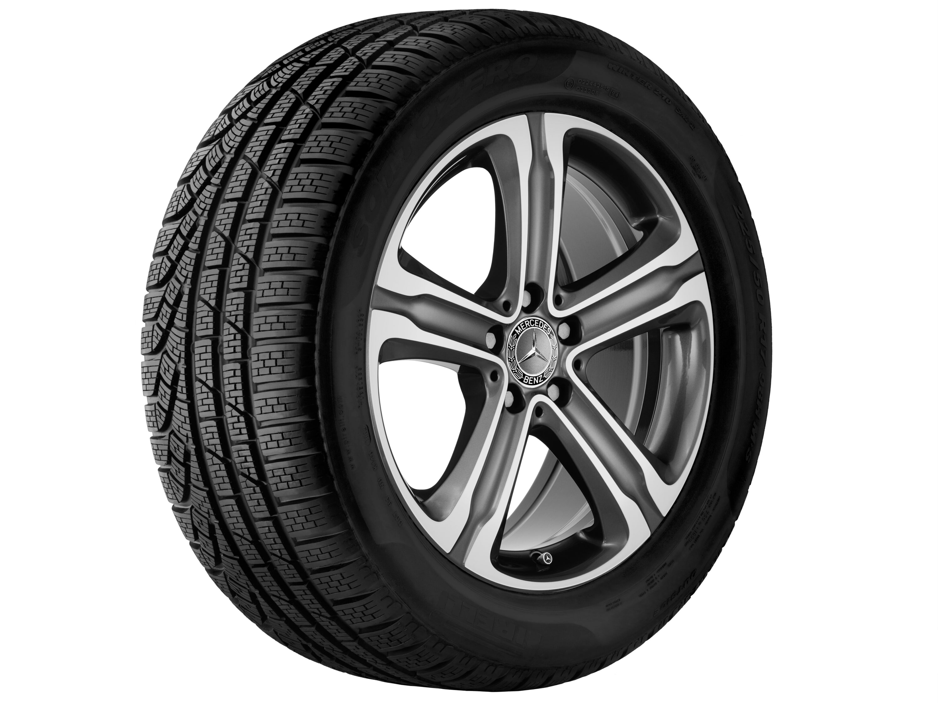 Колесный диск 8J×18 ET38 для Mercedes-Benz GLC 253, передняя и задняя оси, серый металлик Tremolite, 5 спиц — фото 3