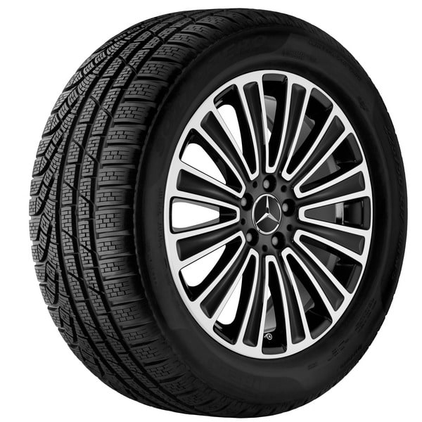 Колесный диск 8J×19 ET38 для Mercedes-Benz GLC 253, передняя и задняя оси, черный, с алмазной проточкой, 12 спиц — фото 3