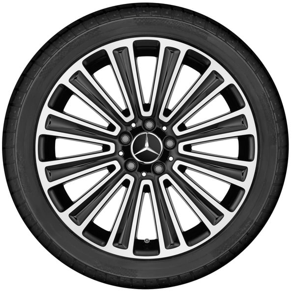 Колесный диск 8J×19 ET38 для Mercedes-Benz GLC 253, передняя и задняя оси, черный, с алмазной проточкой, 12 спиц — фото 4