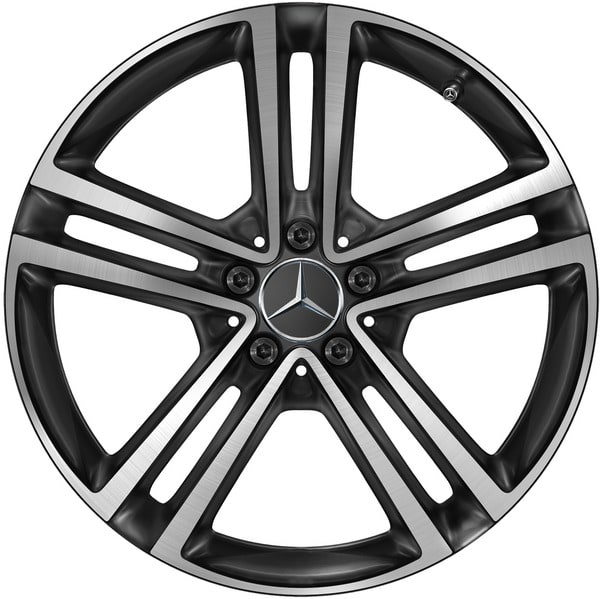 Колесный диск 8J×19 ET38 для Mercedes-Benz GLC 253 / E-Class 213, передняя и задняя оси, черный, с алмазной проточкой, 5 двойных спиц — фото 1
