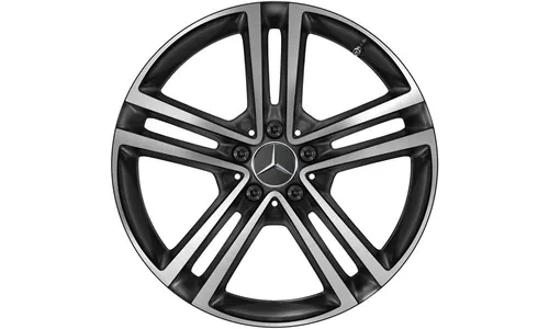 Колесный диск 8J×19 ET38 для Mercedes-Benz GLC 253 / E-Class 213, передняя и задняя оси, черный, с алмазной проточкой, 5 двойных спиц — фото 1