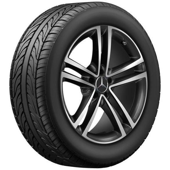 Колесный диск 8J×19 ET38 для Mercedes-Benz GLC 253 / E-Class 213, передняя и задняя оси, черный, с алмазной проточкой, 5 двойных спиц — фото 2