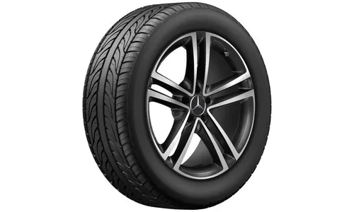 Колесный диск 8J×19 ET38 для Mercedes-Benz GLC 253 / E-Class 213, передняя и задняя оси, черный, с алмазной проточкой, 5 двойных спиц — фото 2