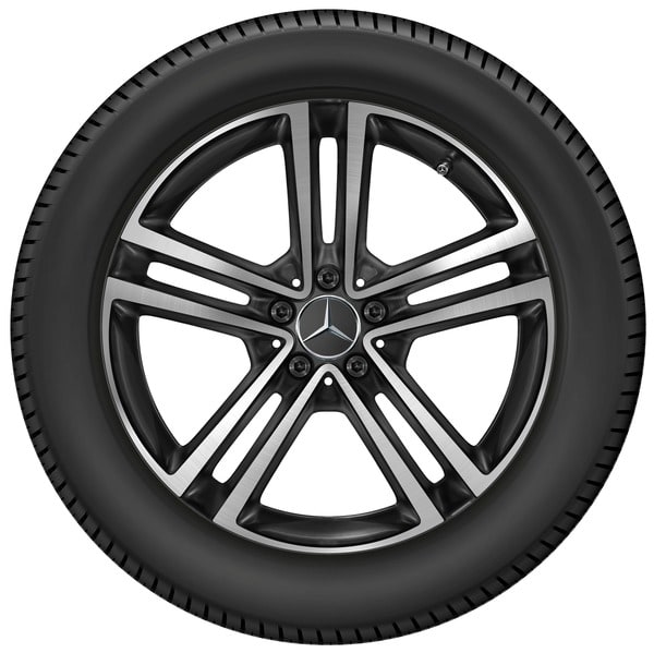 Колесный диск 8J×19 ET38 для Mercedes-Benz GLC 253 / E-Class 213, передняя и задняя оси, черный, с алмазной проточкой, 5 двойных спиц — фото 3