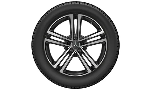 Колесный диск 8J×19 ET38 для Mercedes-Benz GLC 253 / E-Class 213, передняя и задняя оси, черный, с алмазной проточкой, 5 двойных спиц — фото 3