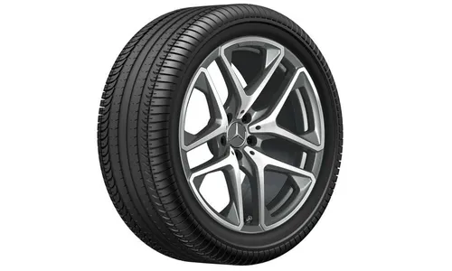 Колесный диск AMG 9,5J×20 ET30 для Mercedes-Benz GLC 253, передняя ось, титаново-серый, 5 двойных спиц — фото 2