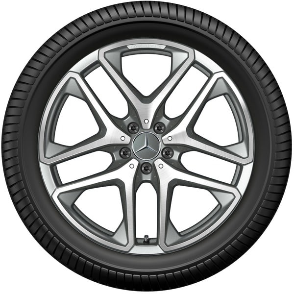 Колесный диск AMG 9,5J×20 ET30 для Mercedes-Benz GLC 253, передняя ось, титаново-серый, 5 двойных спиц — фото 3