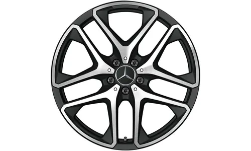 Колесный диск AMG 9,5J×20 ET30 для Mercedes-Benz GLC 253, передняя ось, черный, матовый, с алмазной проточкой, 5 двойных спиц — фото 1