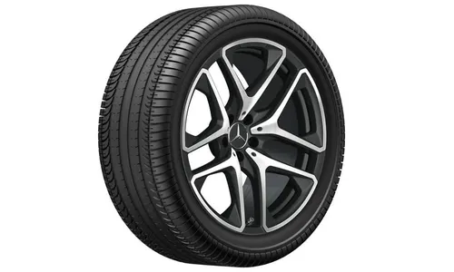 Колесный диск AMG 9,5J×20 ET30 для Mercedes-Benz GLC 253, передняя ось, черный, матовый, с алмазной проточкой, 5 двойных спиц — фото 2