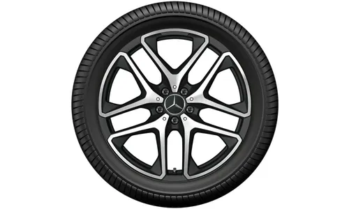 Колесный диск AMG 9,5J×20 ET30 для Mercedes-Benz GLC 253, передняя ось, черный, матовый, с алмазной проточкой, 5 двойных спиц — фото 3