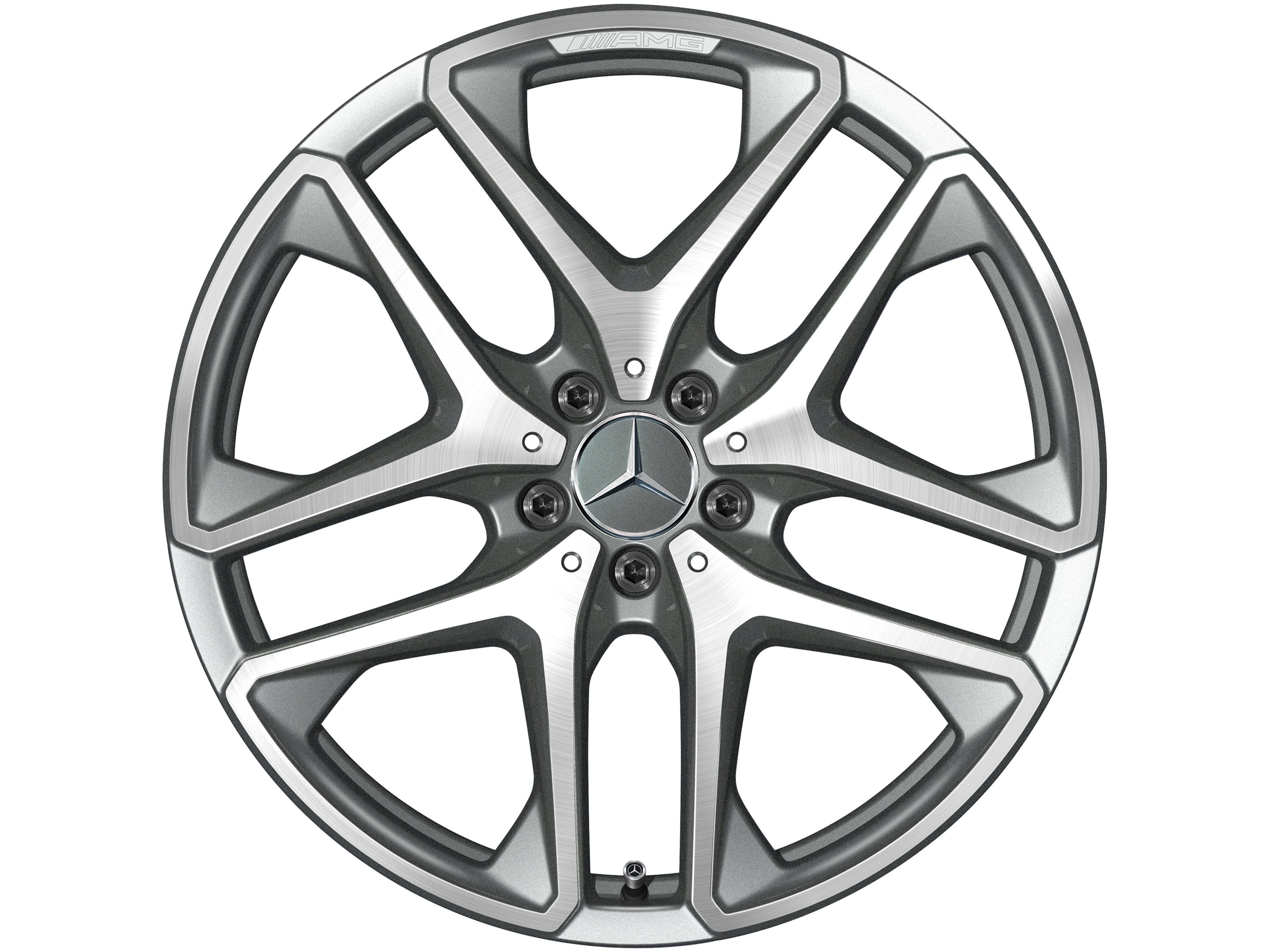 Колесный диск AMG 10J×20 ET28 для Mercedes-Benz GLC 253, задняя ось, титаново-серый, 5 двойных спиц — фото 3