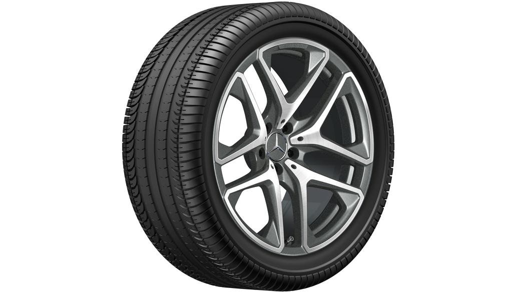 Колесный диск AMG 10J×20 ET28 для Mercedes-Benz GLC 253, задняя ось, титаново-серый, 5 двойных спиц — фото 5