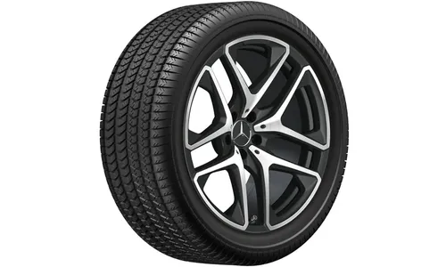 Колесный диск AMG 10J×20 ET28 для Mercedes-Benz GLC 253, задняя ось, черный, матовый, с алмазной проточкой, 5 двойных спиц — фото 2
