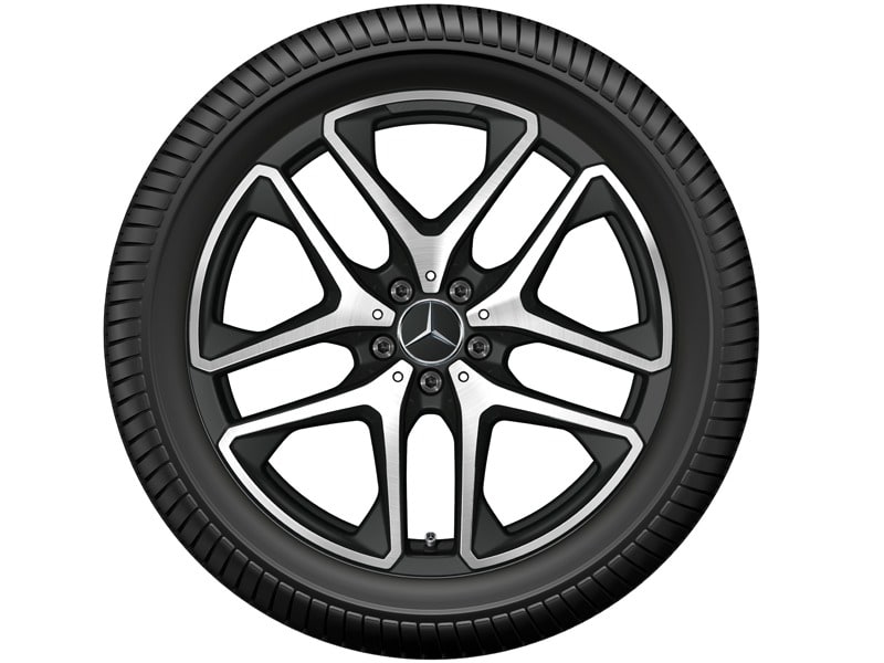 Колесный диск AMG 10J×20 ET28 для Mercedes-Benz GLC 253, задняя ось, черный, матовый, с алмазной проточкой, 5 двойных спиц — фото 3