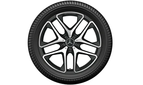 Колесный диск AMG 10J×20 ET28 для Mercedes-Benz GLC 253, задняя ось, черный, матовый, с алмазной проточкой, 5 двойных спиц — фото 3