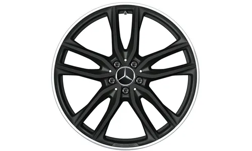 Колесный диск AMG 9,5J×21 ET30 для Mercedes-Benz GLC 253, передняя ось, черный, матовый, 5 двойных спиц — фото 1
