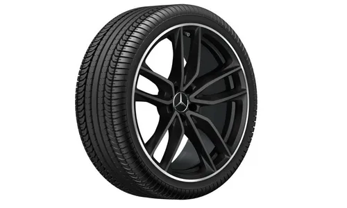 Колесный диск AMG 9,5J×21 ET30 для Mercedes-Benz GLC 253, передняя ось, черный, матовый, 5 двойных спиц — фото 2