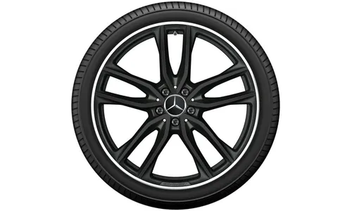 Колесный диск AMG 9,5J×21 ET30 для Mercedes-Benz GLC 253, передняя ось, черный, матовый, 5 двойных спиц — фото 3