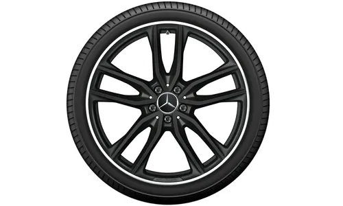 Колесный диск AMG 10J×21 ET28 для Mercedes-Benz GLC 253, задняя ось, черный, матовый, 5 двойных спиц — фото 1