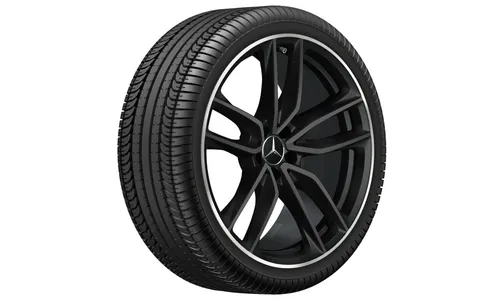 Колесный диск AMG 10J×21 ET28 для Mercedes-Benz GLC 253, задняя ось, черный, матовый, 5 двойных спиц — фото 2