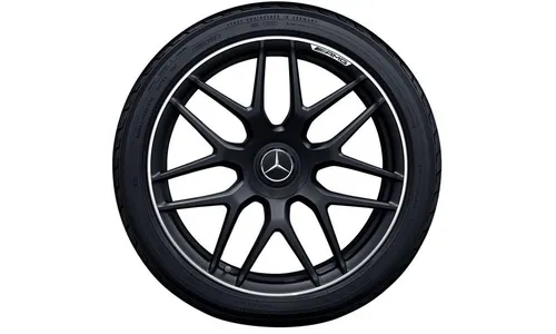Колесный диск AMG 9,5J×21 ET30 для Mercedes-Benz GLC 253, передняя ось, черный, матовый, перекрестные спицы — фото 1