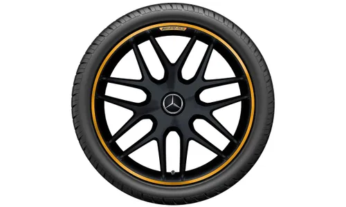 Колесный диск AMG 9,5J×21 ET30 для Mercedes-Benz GLC 253, передняя ось, черный, матовый, перекрестные спицы — фото 1