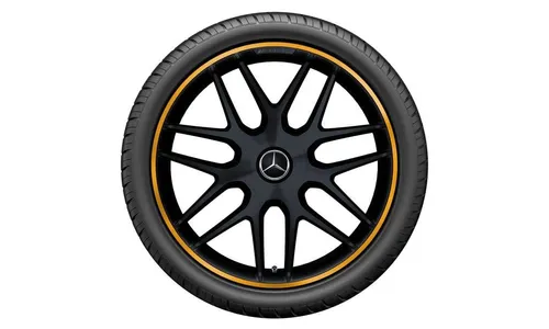 Колесный диск AMG 9,5J×21 ET30 для Mercedes-Benz GLC 253, передняя ось, черный, матовый, перекрестные спицы — фото 2